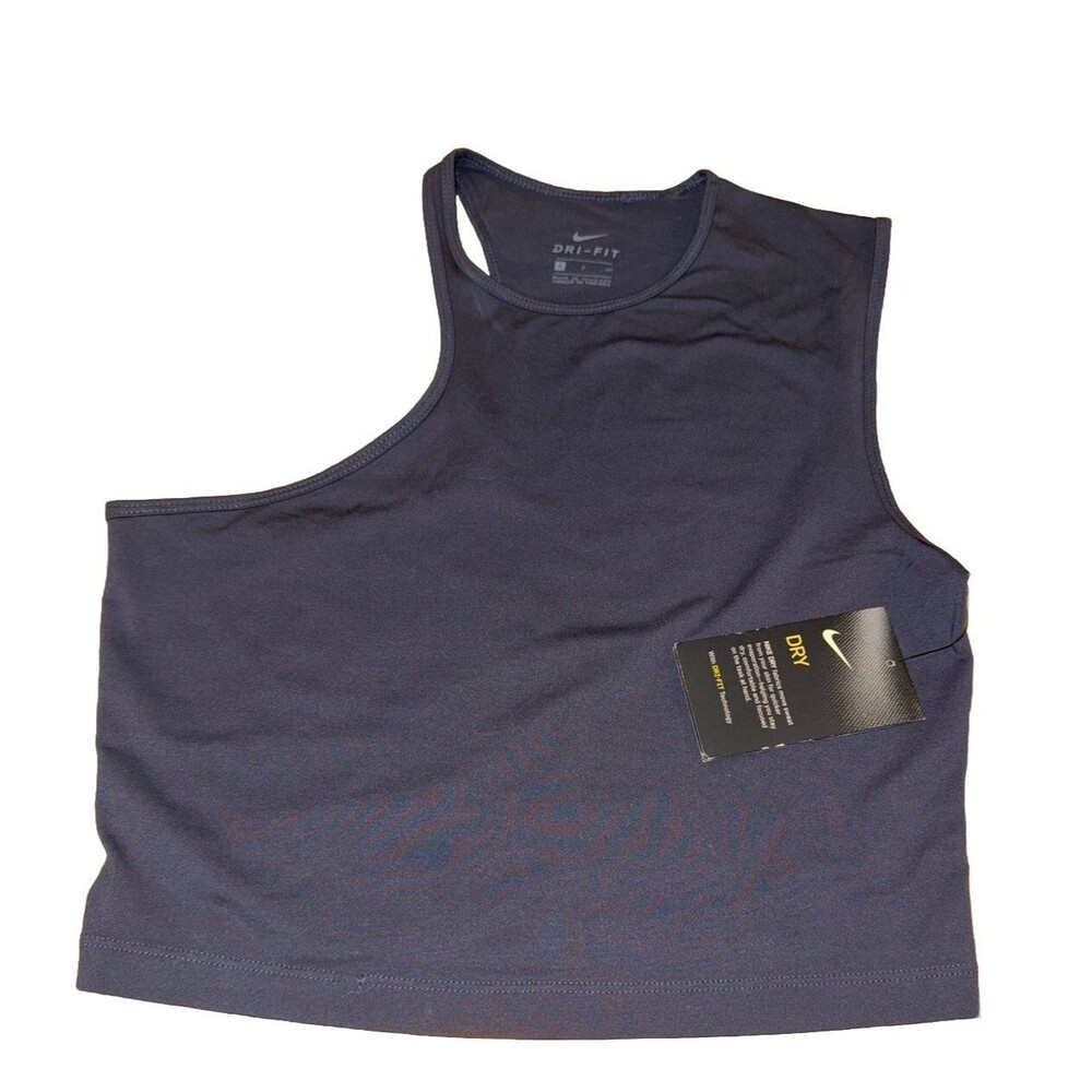 Nike Training Women’s S Asymmetrical Crop Tank Top 930385 081 DriFit, Purple NWT